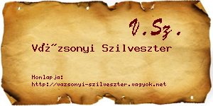 Vázsonyi Szilveszter névjegykártya